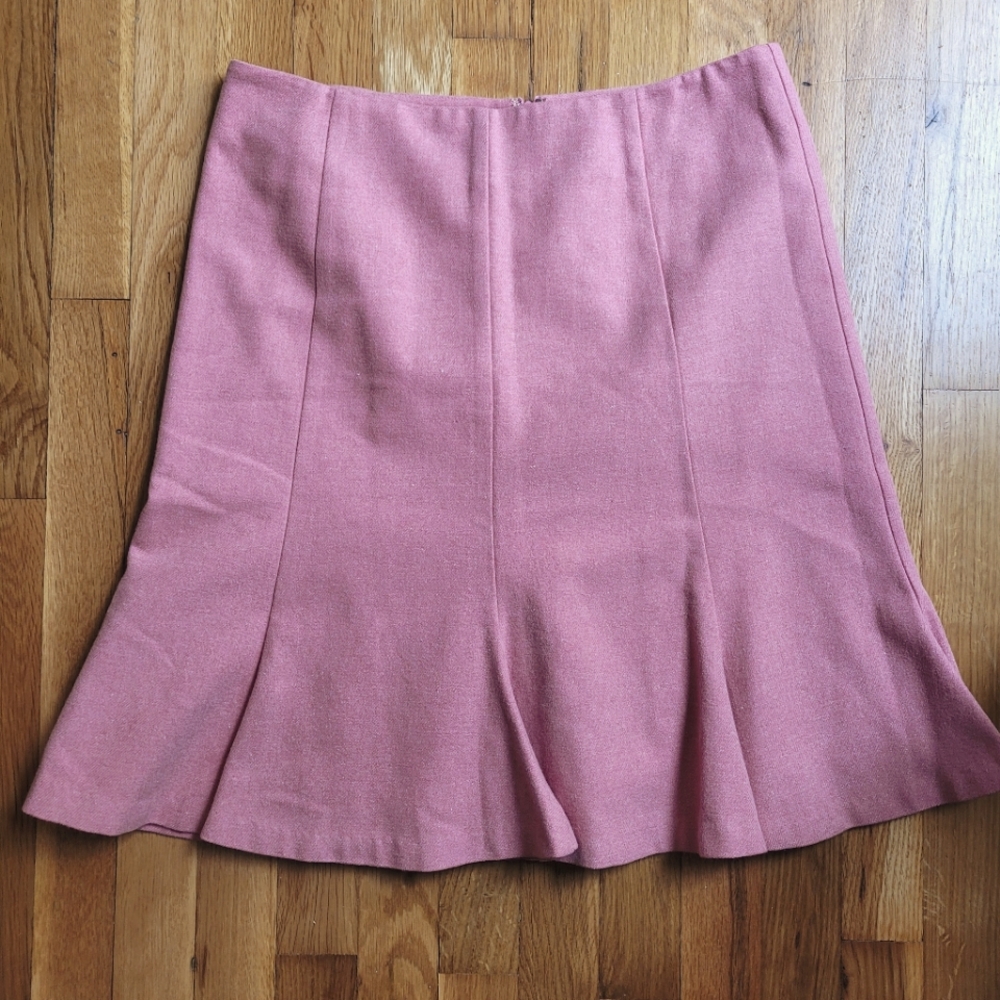 Vintage Made In USA Searle pink wool skirt